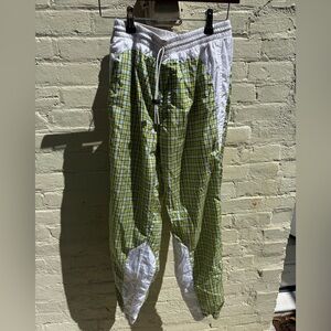 Urban Outfitters Green and White Checkered unisex baggy Joggers